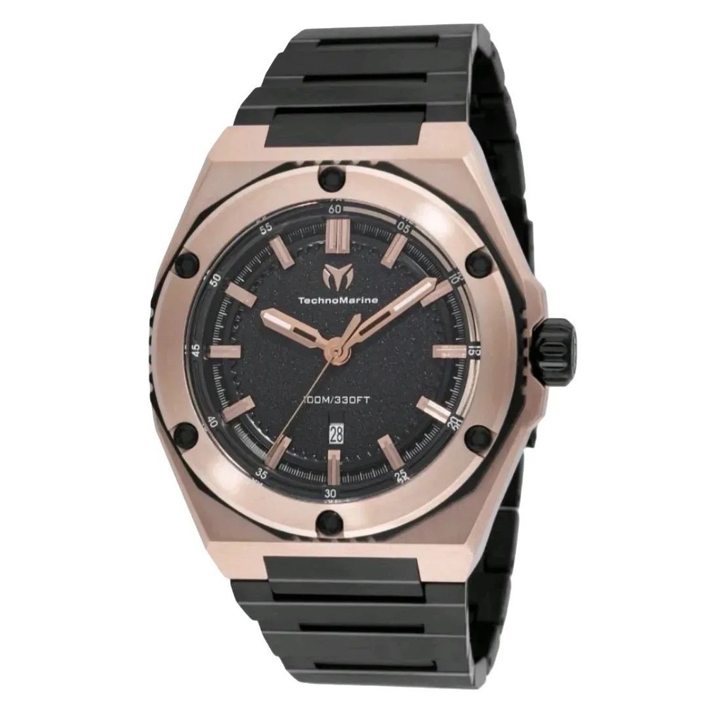 TechnoMarine Coral Legacy Men's Chronograph Watch 45mm Rose Gold Black TM 416063